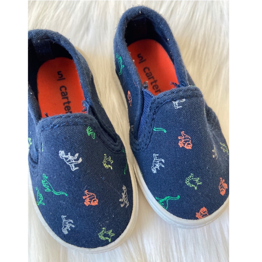 Carter’s Dino neon slip on sneakers size 5